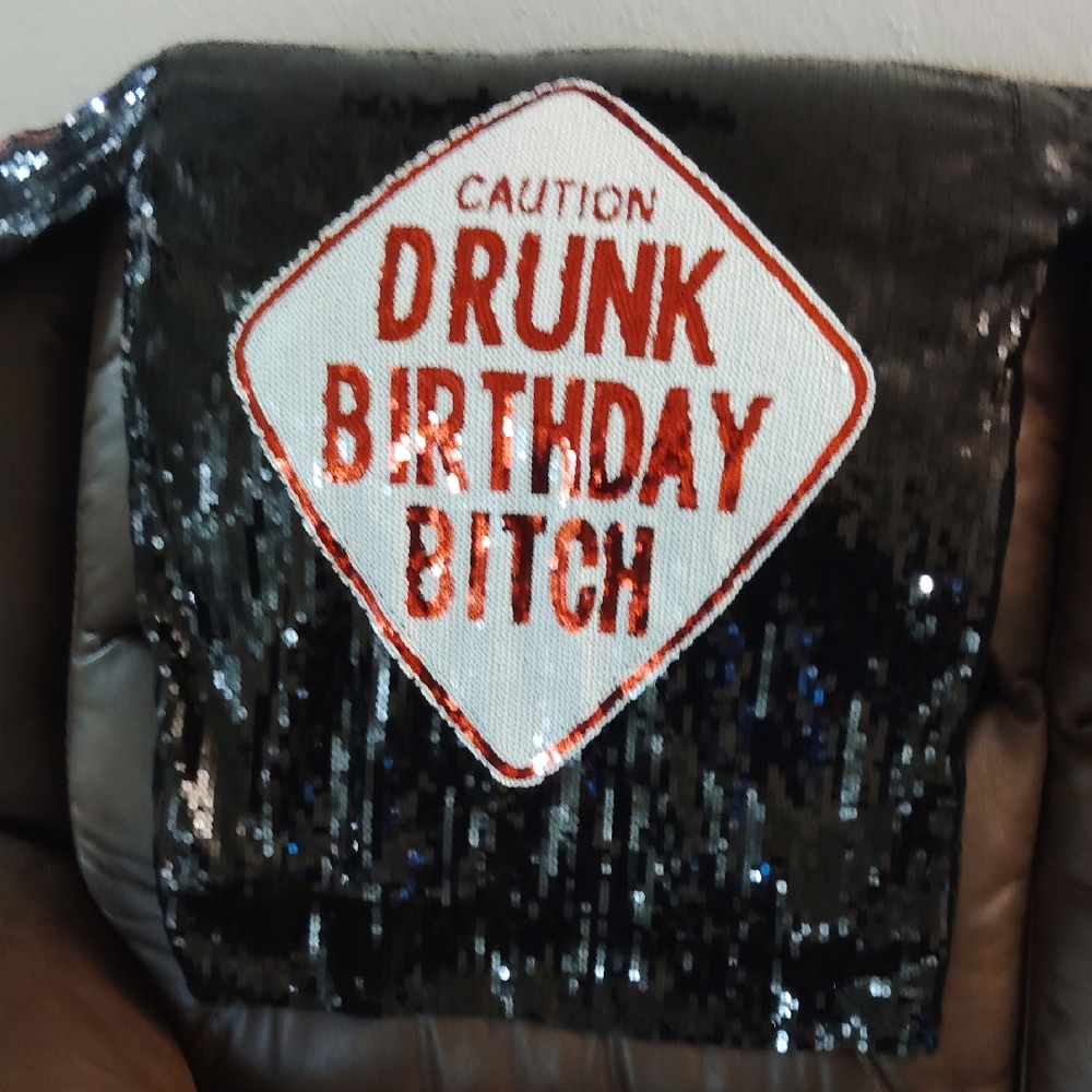 Sequin Birthday Sash with Bold Text